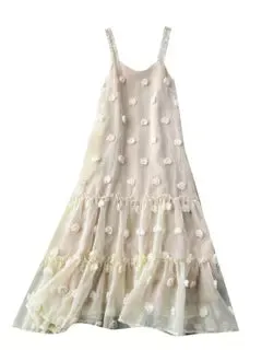 3d Floral Loose-fit Slip Dress