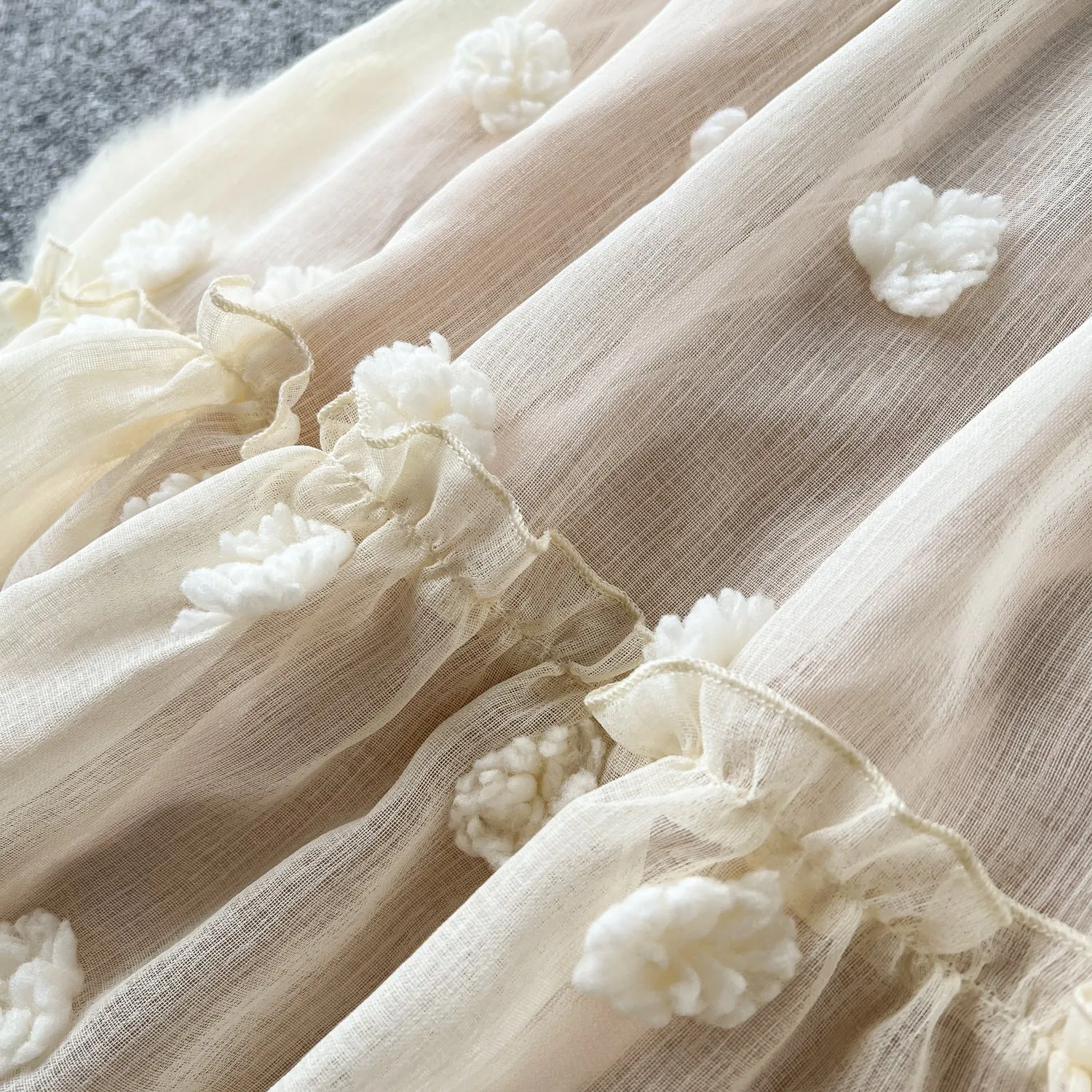 3d Floral Loose-fit Slip Dress