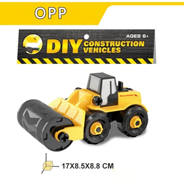 6 Styles Engineering Cars mini Diecast Plastic car Construction Vehicle Excavator Model toys for children with toy boys gift