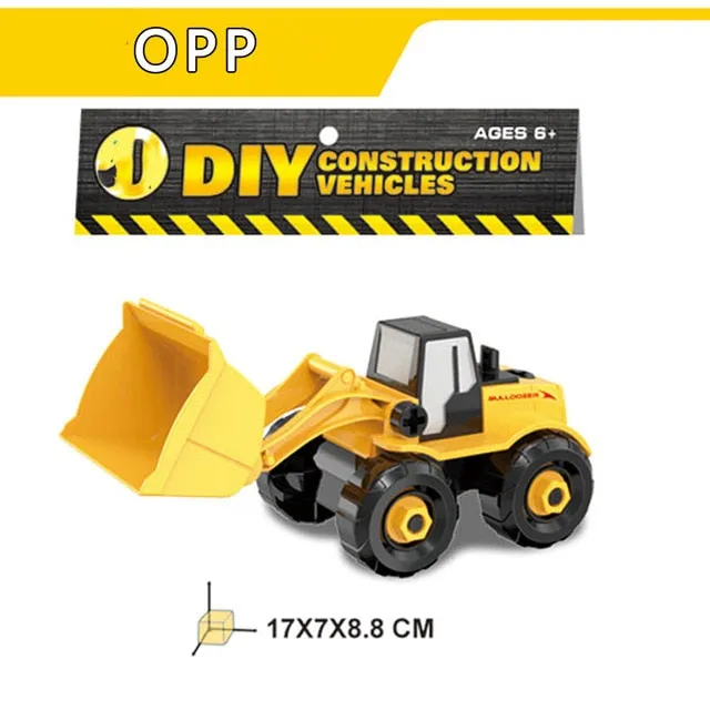 6 Styles Engineering Cars mini Diecast Plastic car Construction Vehicle Excavator Model toys for children with toy boys gift