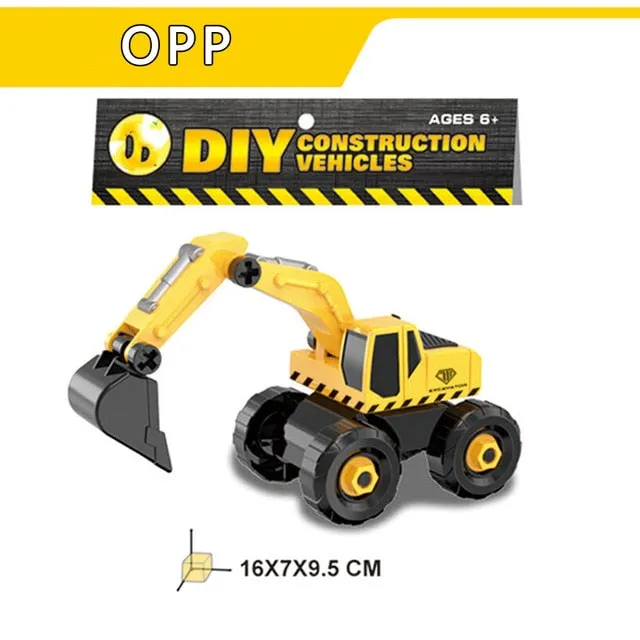 6 Styles Engineering Cars mini Diecast Plastic car Construction Vehicle Excavator Model toys for children with toy boys gift