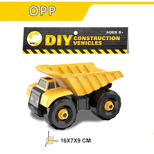 6 Styles Engineering Cars mini Diecast Plastic car Construction Vehicle Excavator Model toys for children with toy boys gift