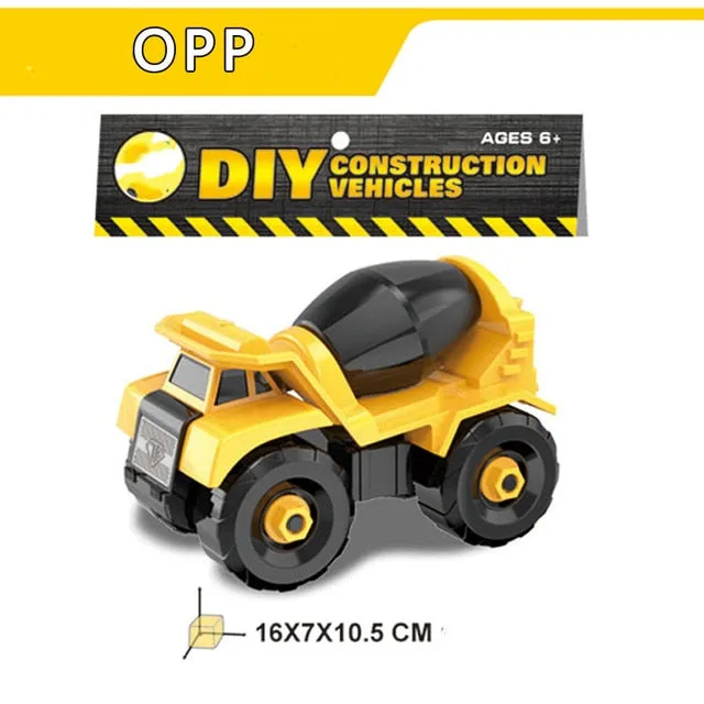 6 Styles Engineering Cars mini Diecast Plastic car Construction Vehicle Excavator Model toys for children with toy boys gift