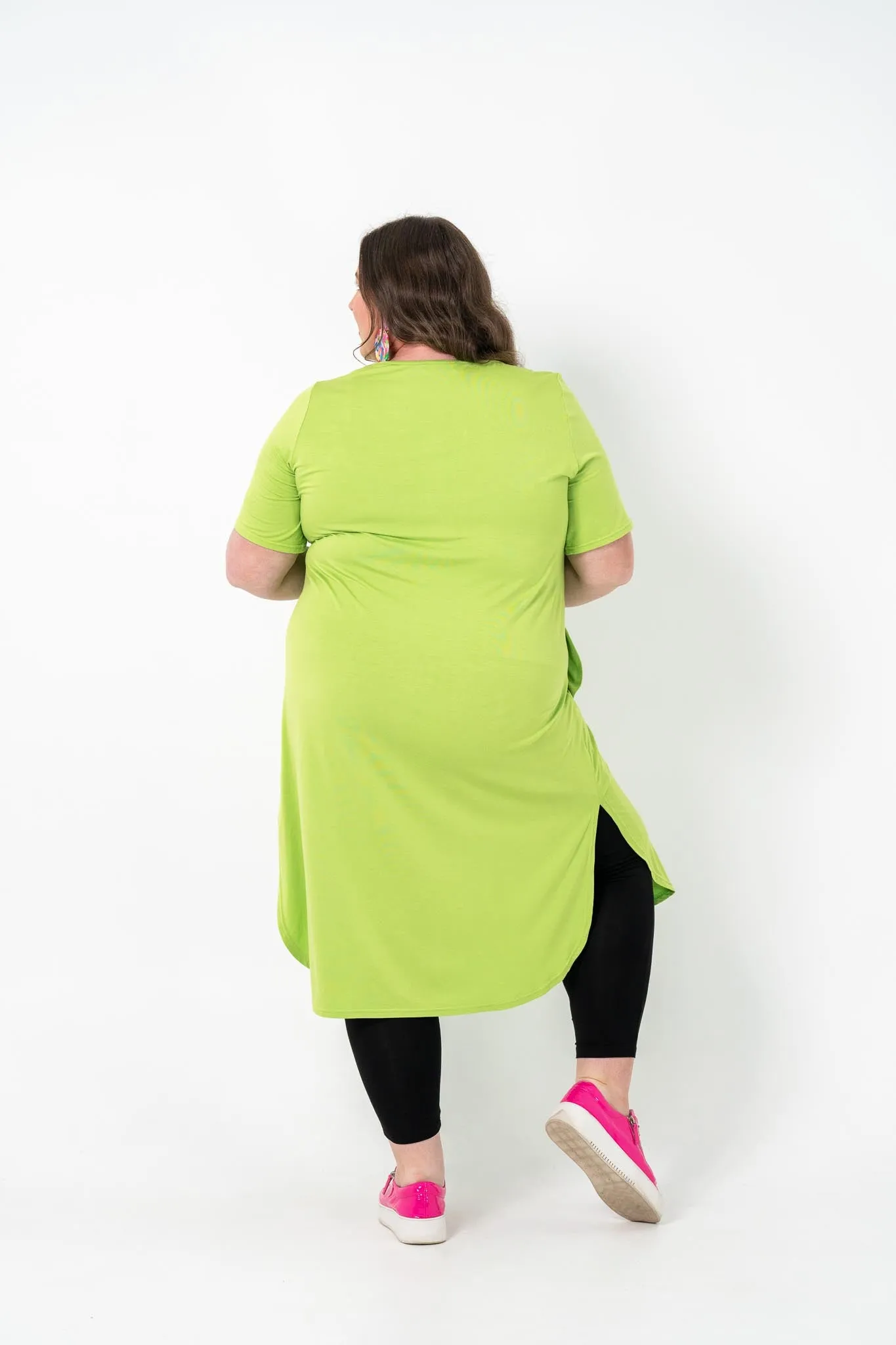 'ALANA' T-Shirt Dress - Lime