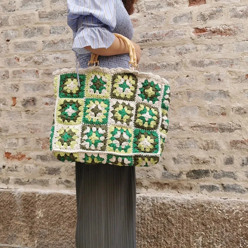 Bahar Bohemian Crochet Tote Bag