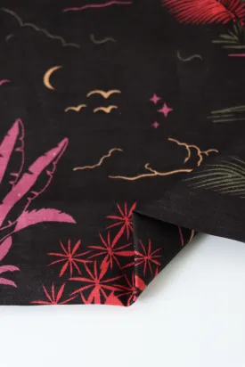 Beach Day on Black Hemp Tencel