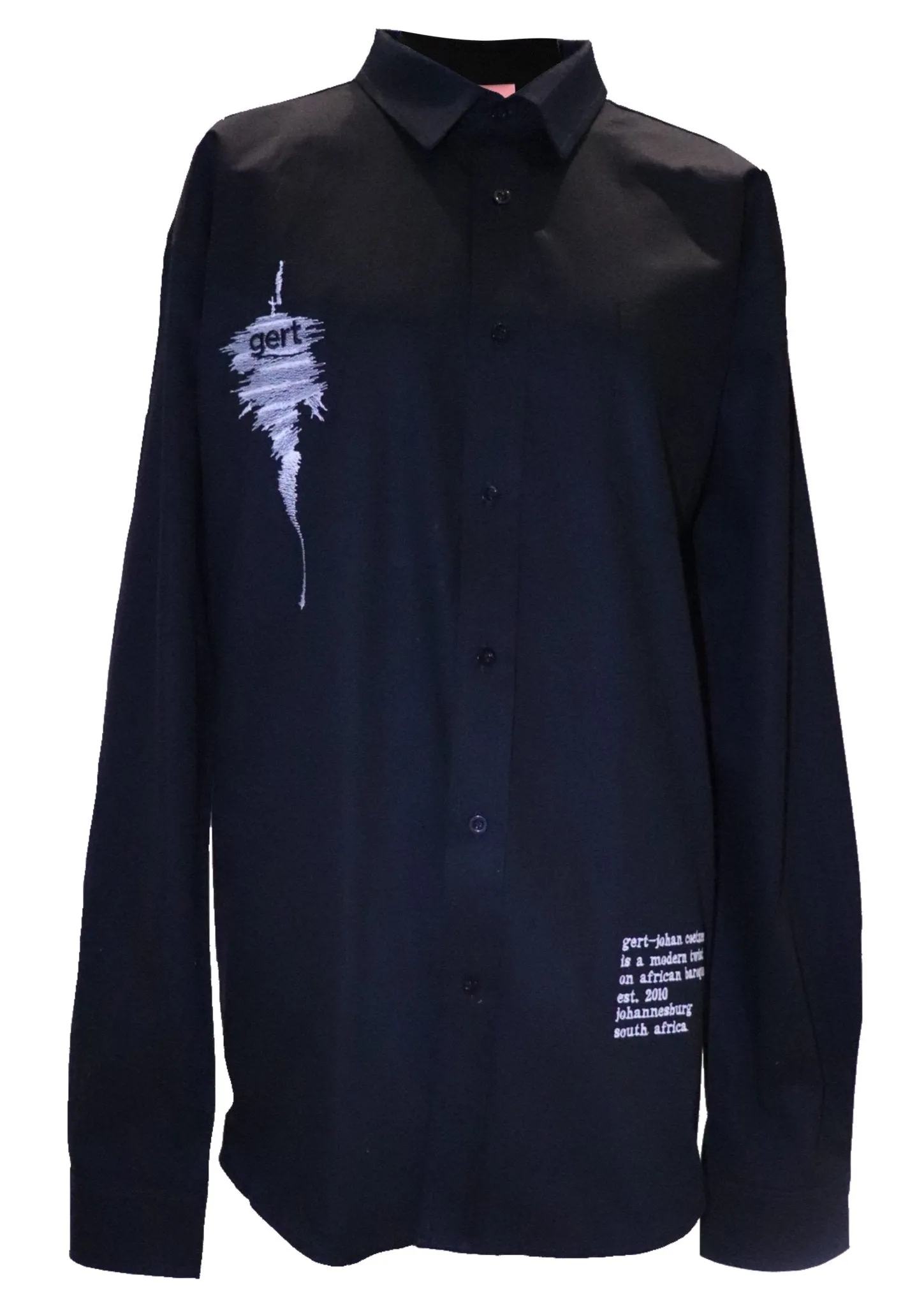 Black Oversized Gert Cotton Shirt (corset sold separately)