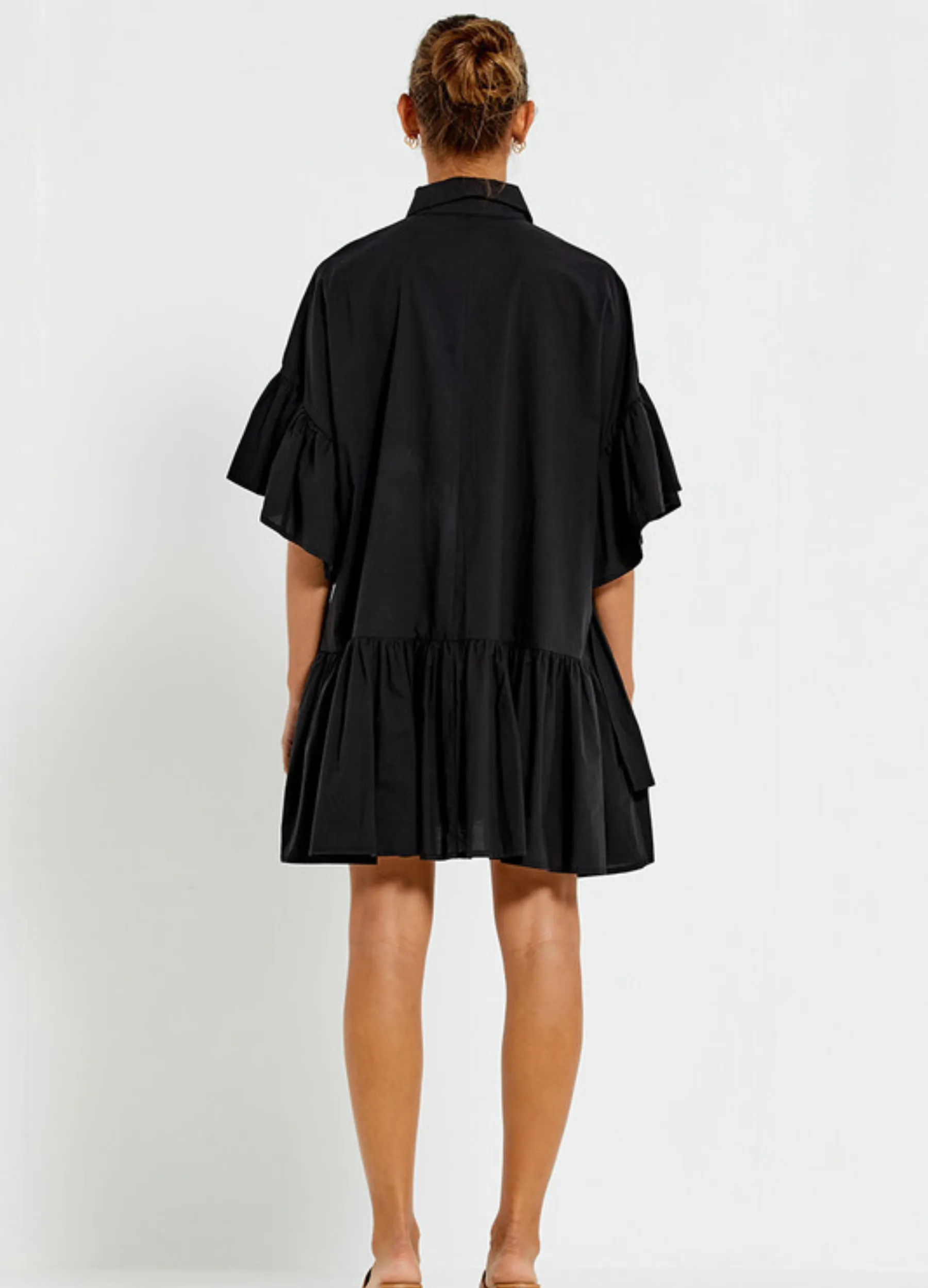 Bohemian Traders - Mid Sleeve Genoa Mini Dress - Black