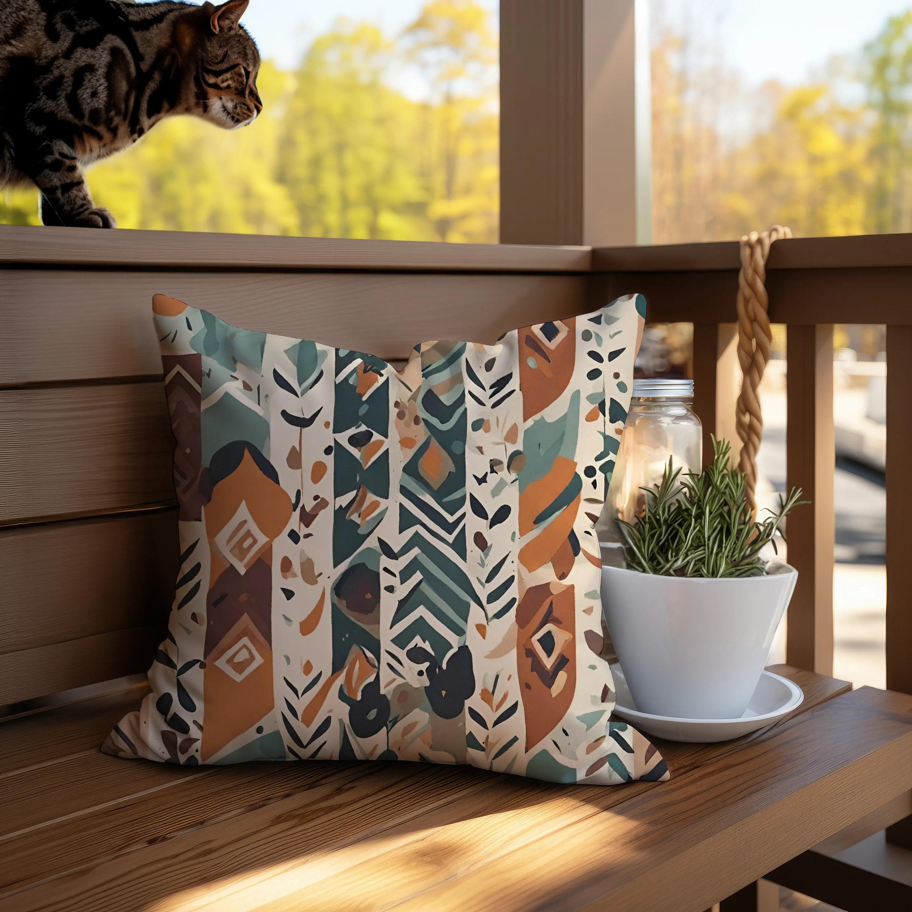 Boho Style Throw Pillow for Home Decor