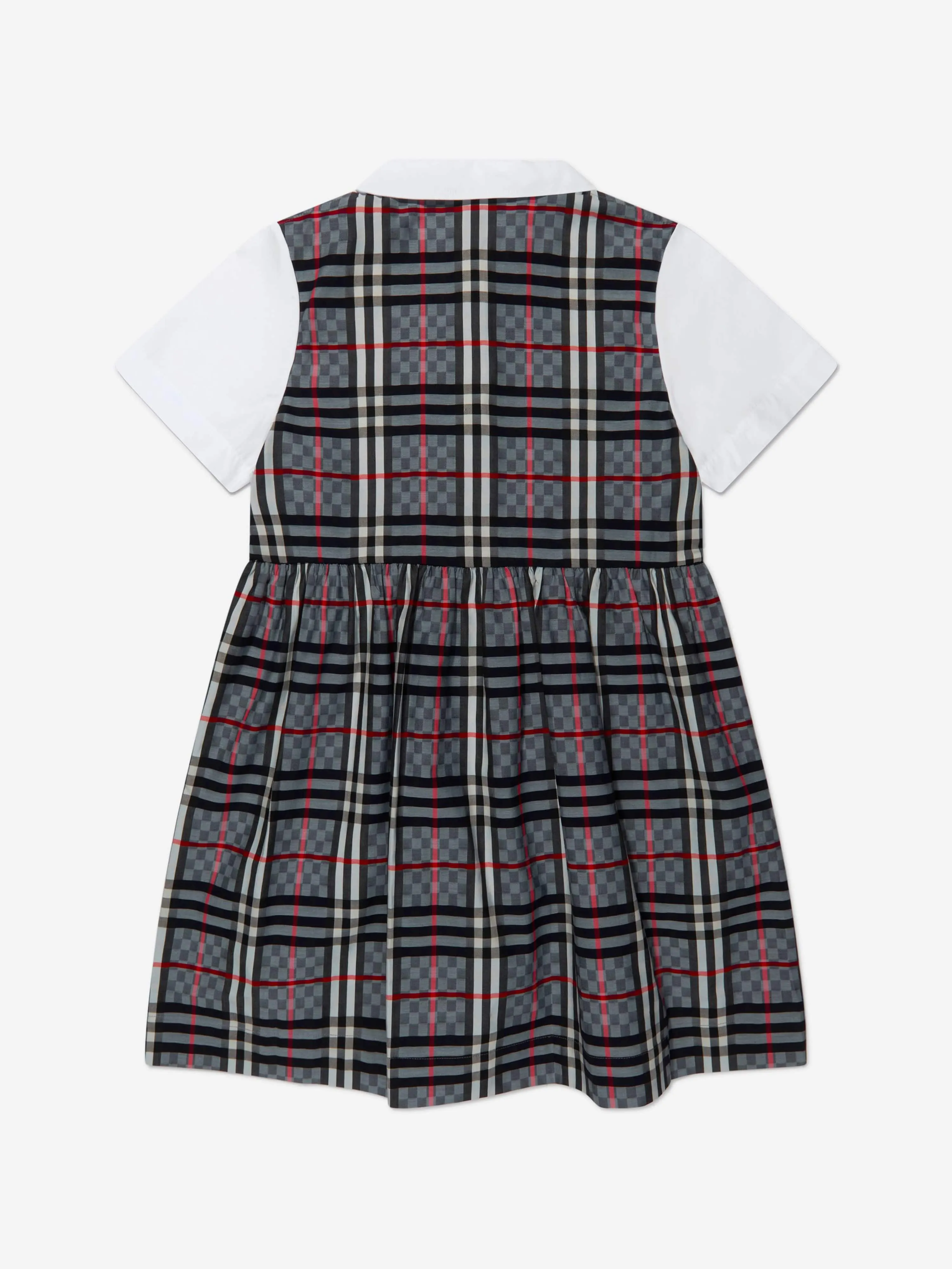 Burberry Girls Cotton Check Panel Dress