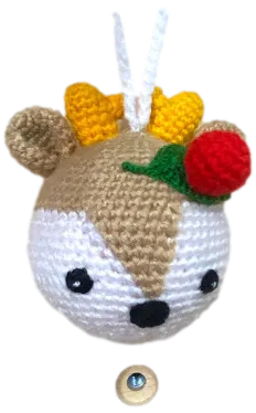 Crocheted Ornament Set "Elf, Fawn, Snowman, Bear"