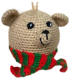 Crocheted Ornament Set "Elf, Fawn, Snowman, Bear"