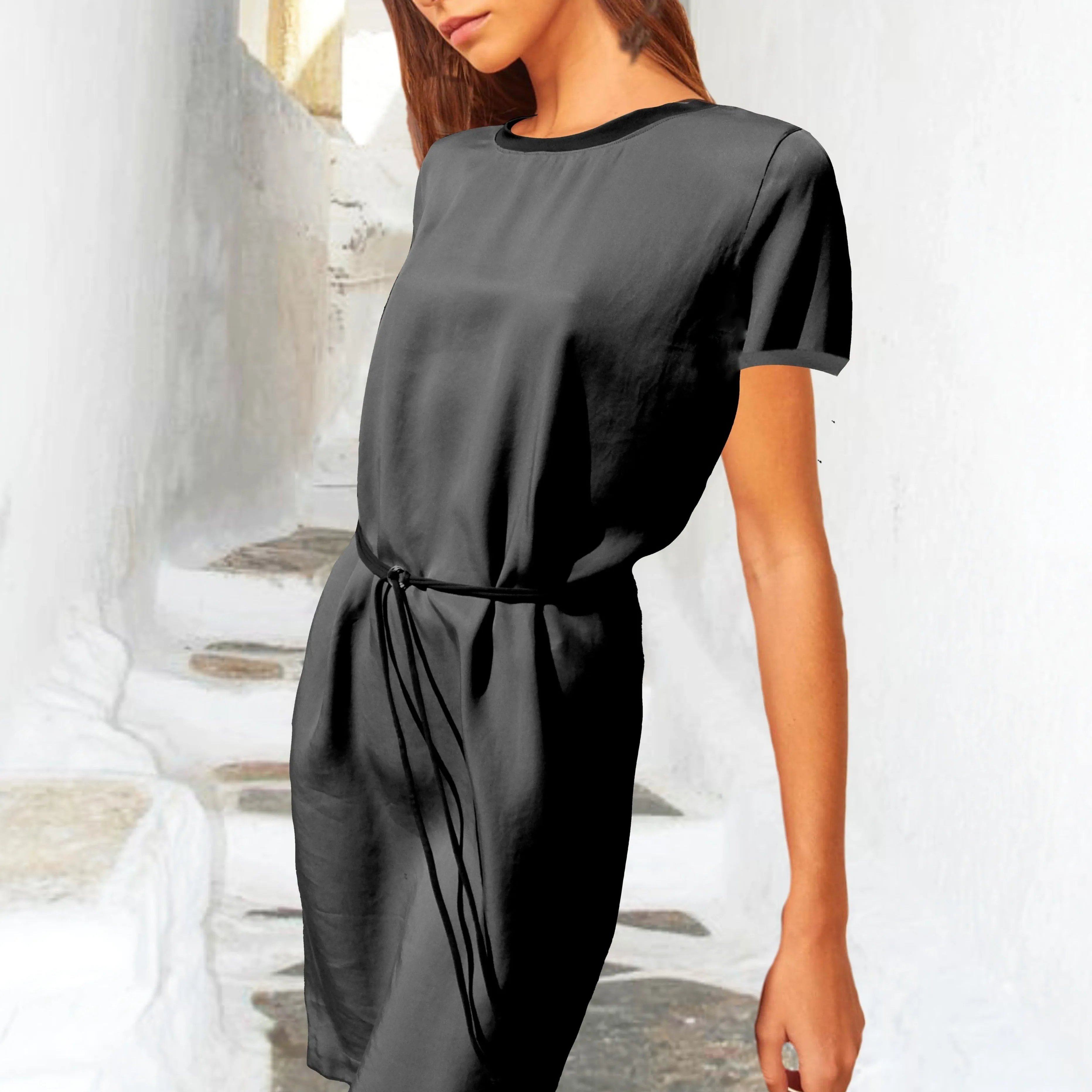 Cupro tuniek-jurkje / Cupro tunic-dress