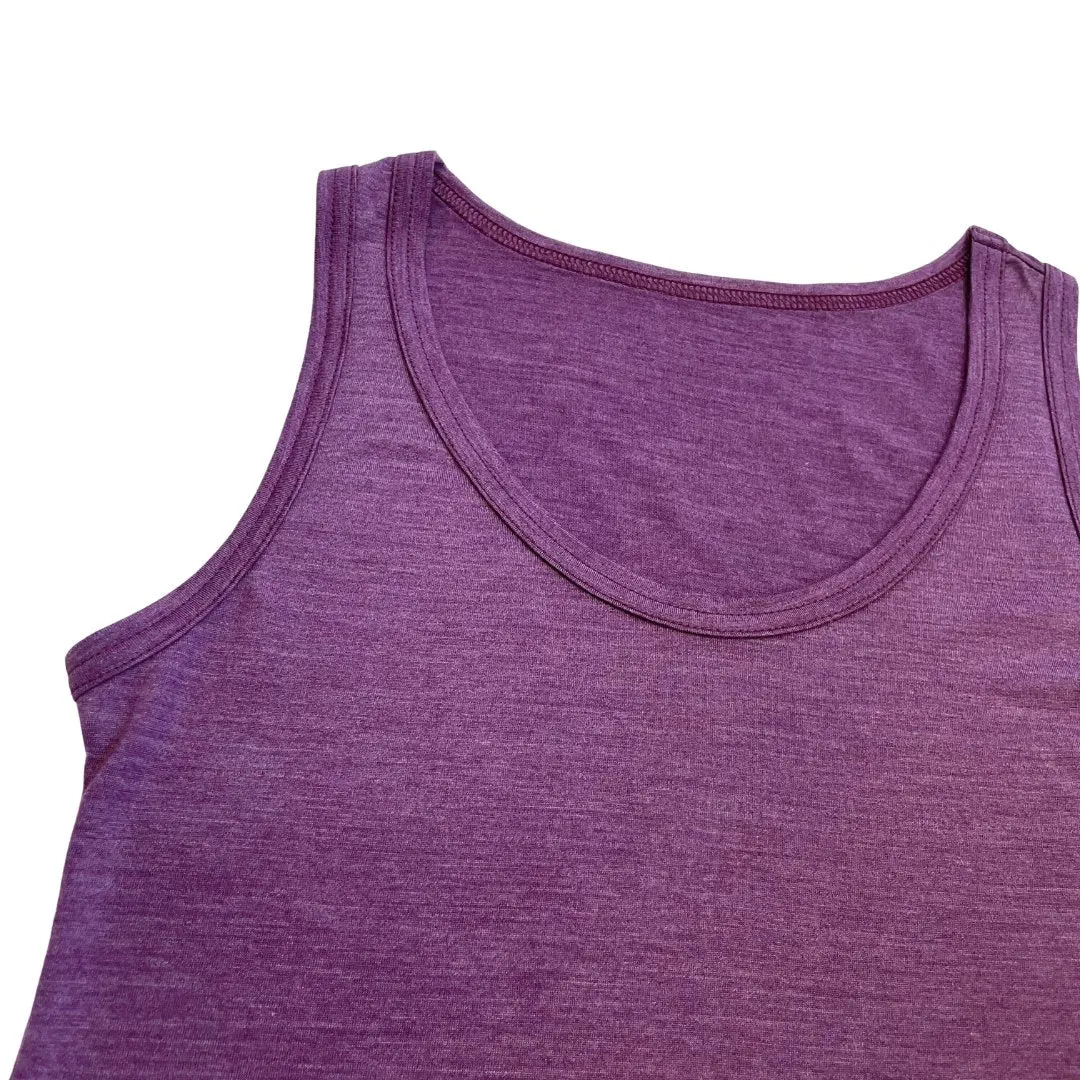 Damen Tank Top brombeere neu, Merinowolle & Tencel