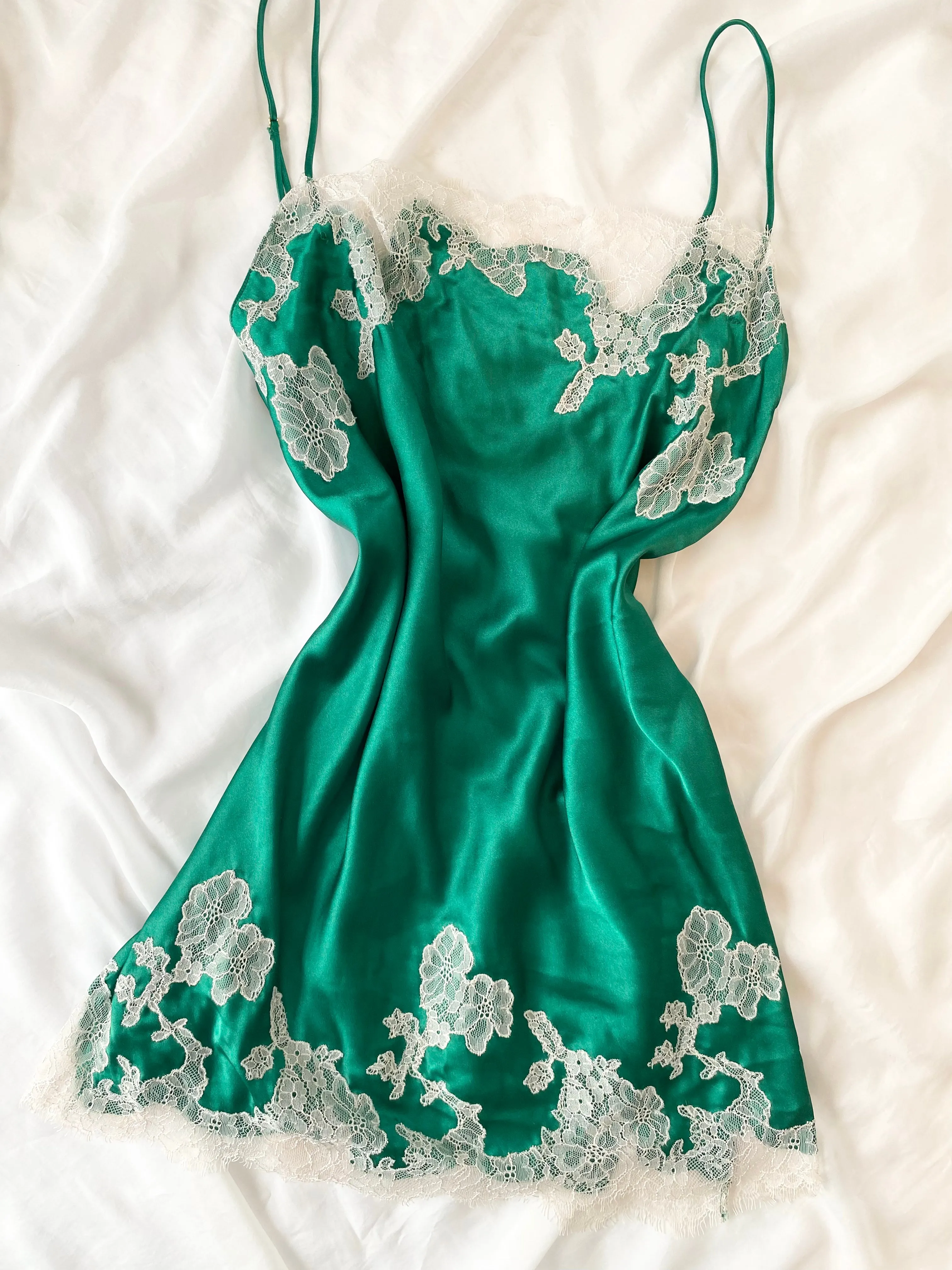 Emerald Green Victoria's Secret Satin Slip Dress (XL)