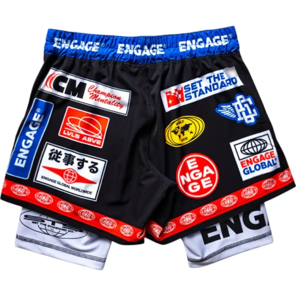 Engage Racer 2-in-1 Hybrid Shorts - Black