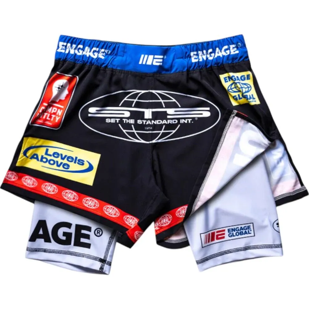 Engage Racer 2-in-1 Hybrid Shorts - Black
