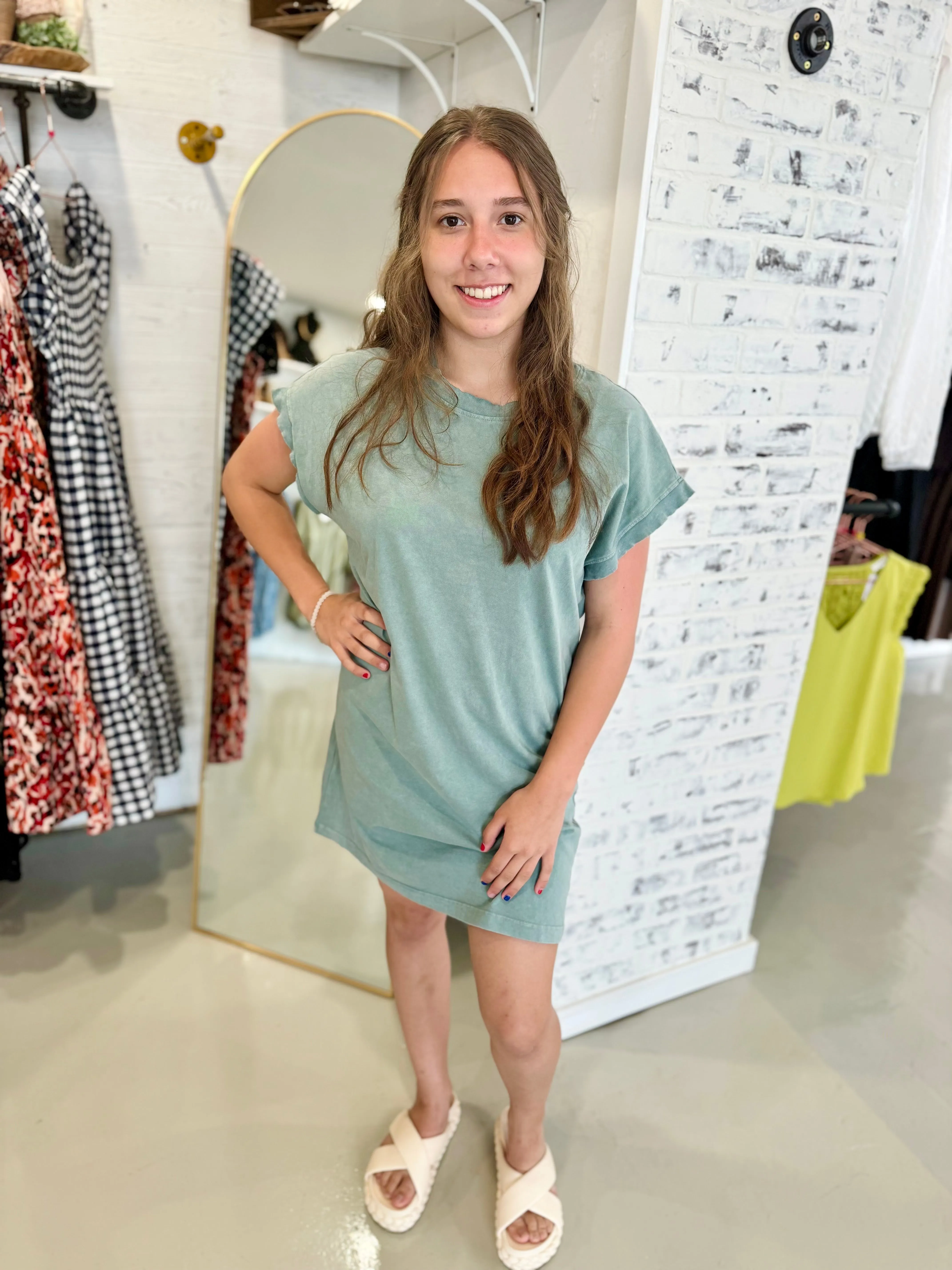 Everyday Perfection Mineral Washed Tshirt Dress