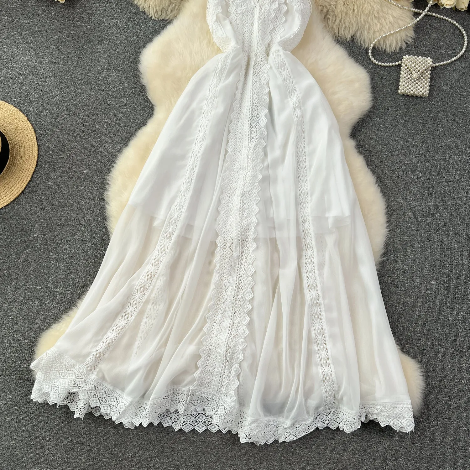 Fairy White Lace Patchwork Slip Dress