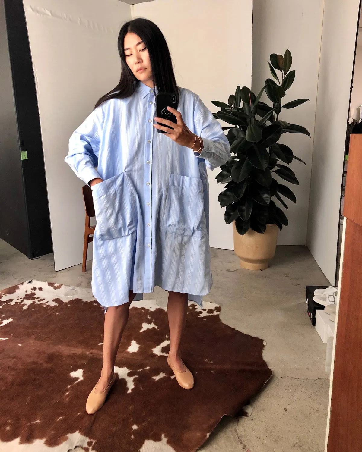 Friendship Shirt Dress in Blue
