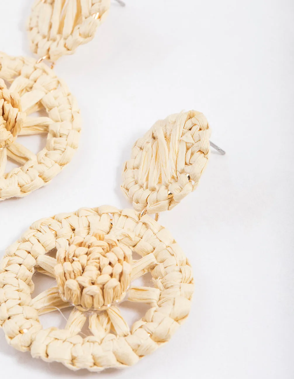 Gold Round Lily Pad Earrings