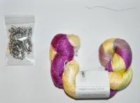 Hand Knit Jewelry Kits - Dryad Drops Kerchief Kit - Yellow, Purple, and Grey