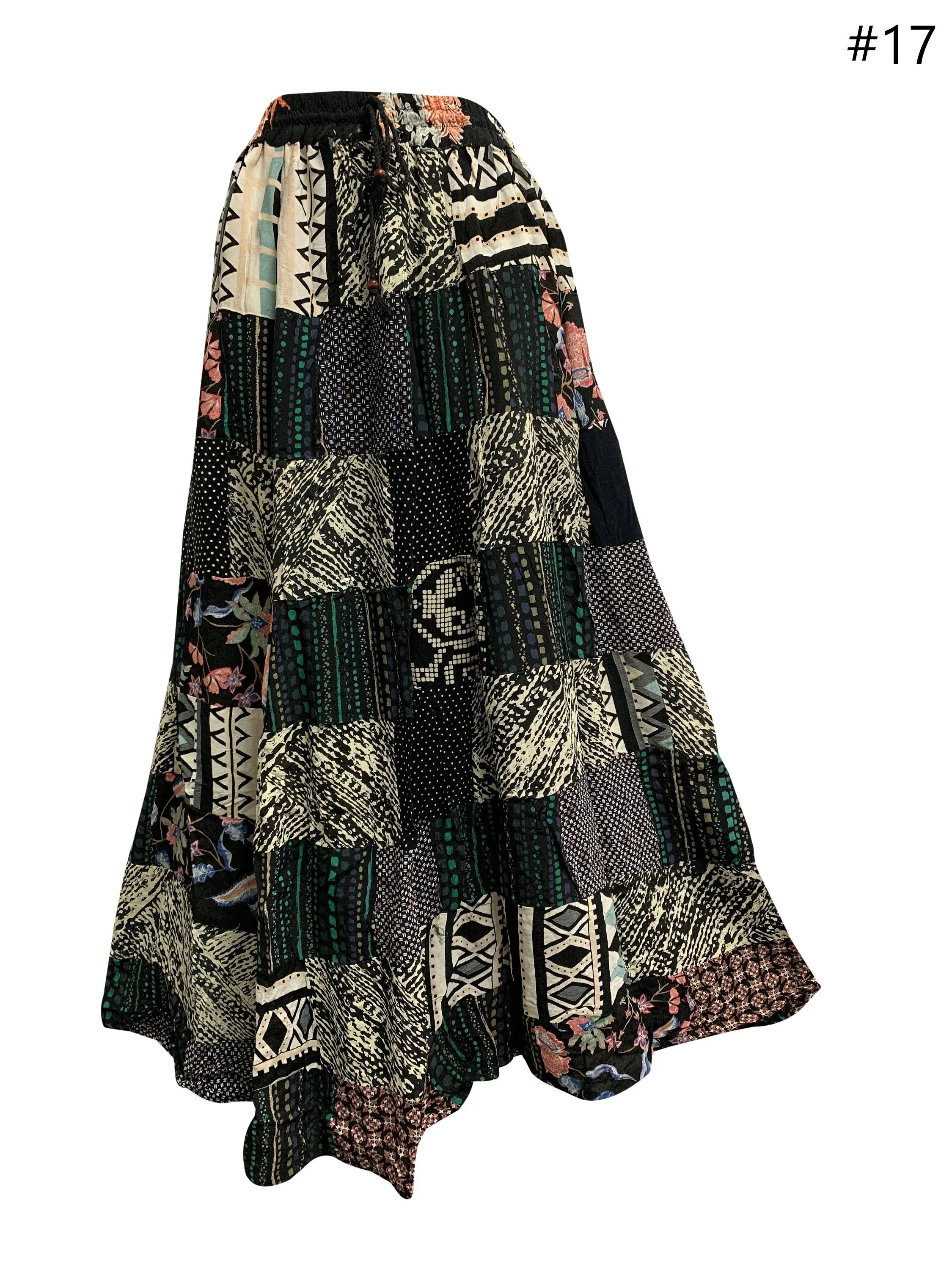 Handmade Boho Patchwork Ethnic Vintage Long Skirt PIHU