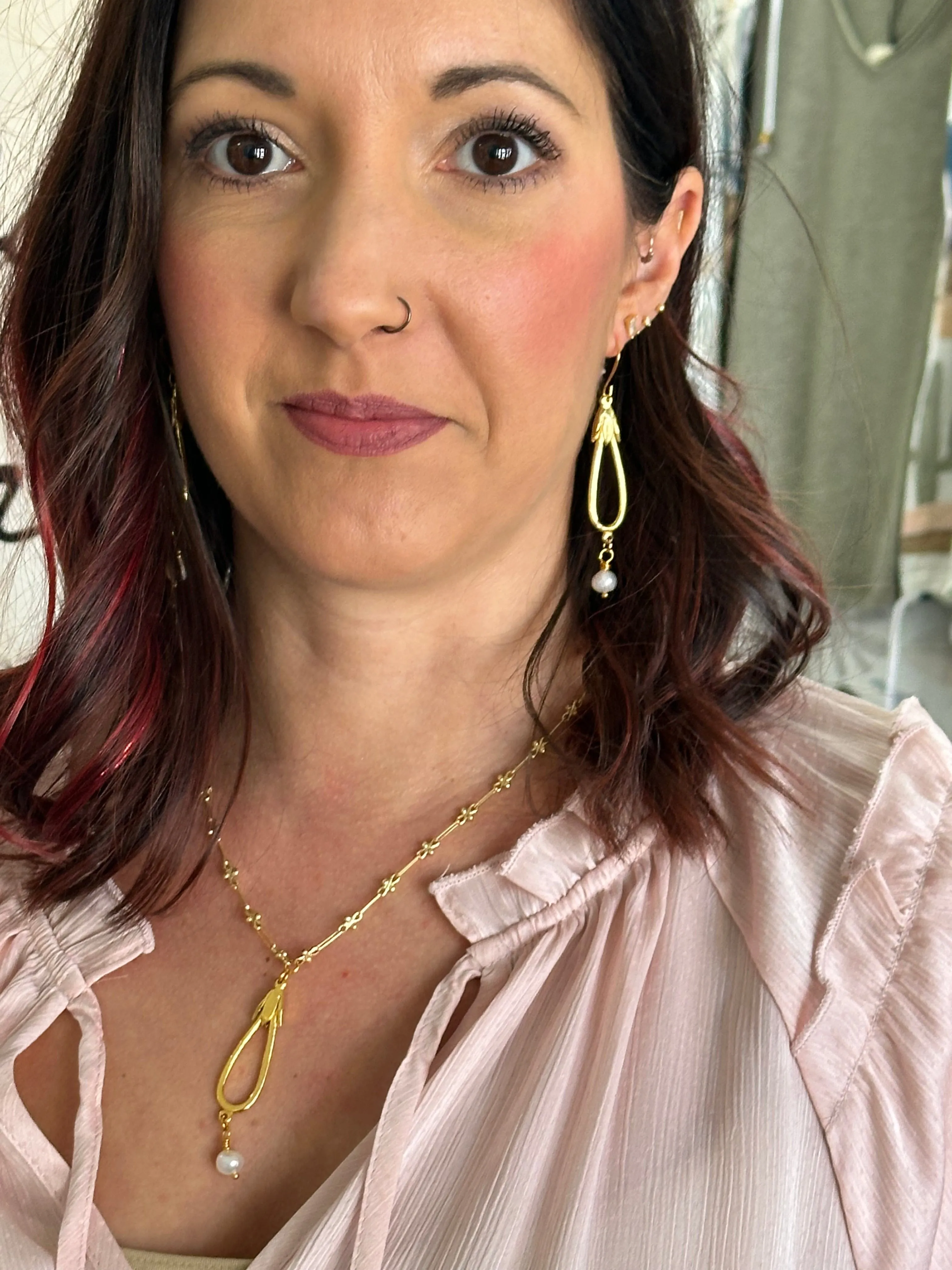 Hatsheput Tear Drop Flower  Pendant