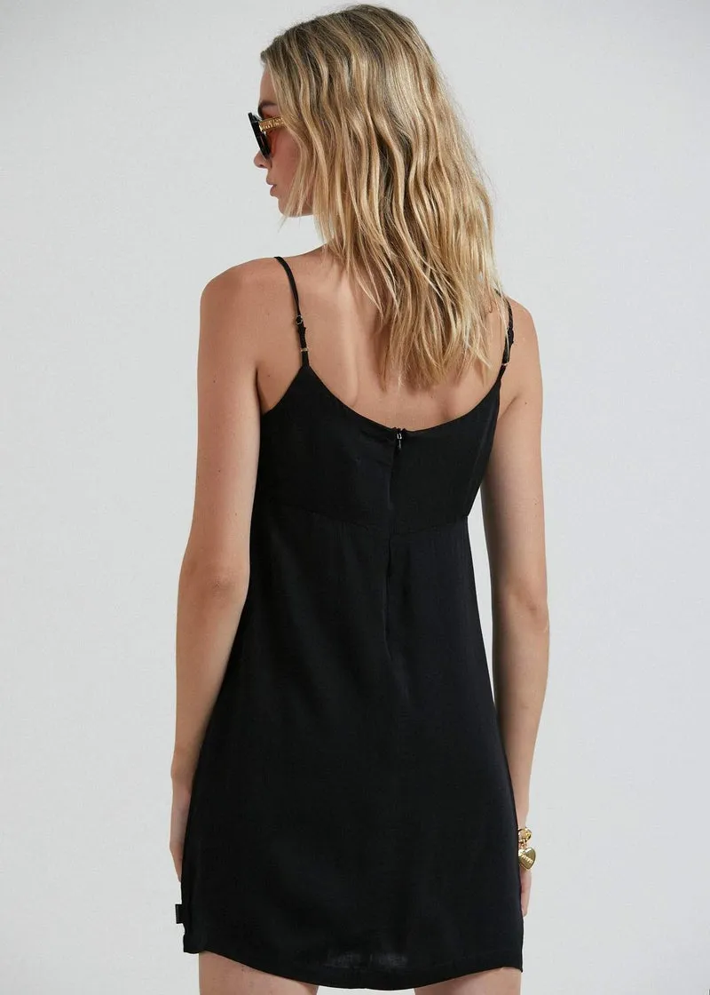 Leni Recycled Babydoll Mini Dress in Black