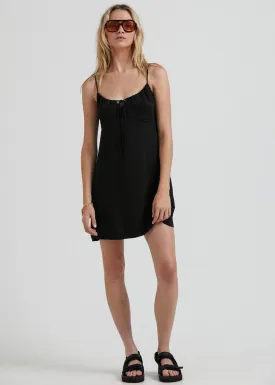 Leni Recycled Babydoll Mini Dress in Black
