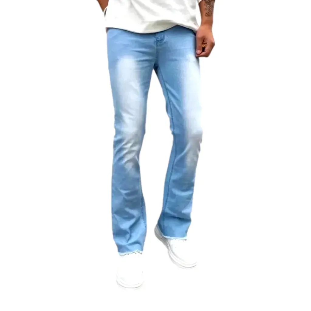 Mid rise sanded men's jeans
