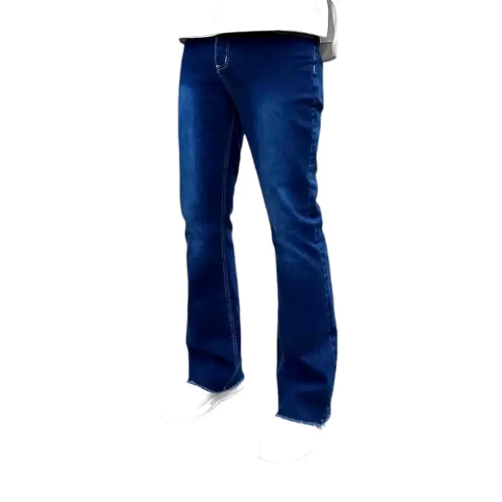 Mid rise sanded men's jeans