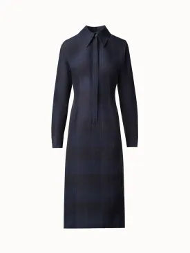 Midi Shirt Dress in Cotton Silk Seersucker