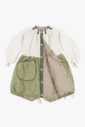 Parachute Quilt Parka - White / Stone