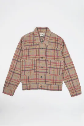 Printed Corral Plaid Tencel Ranch Jacket - Sunflower