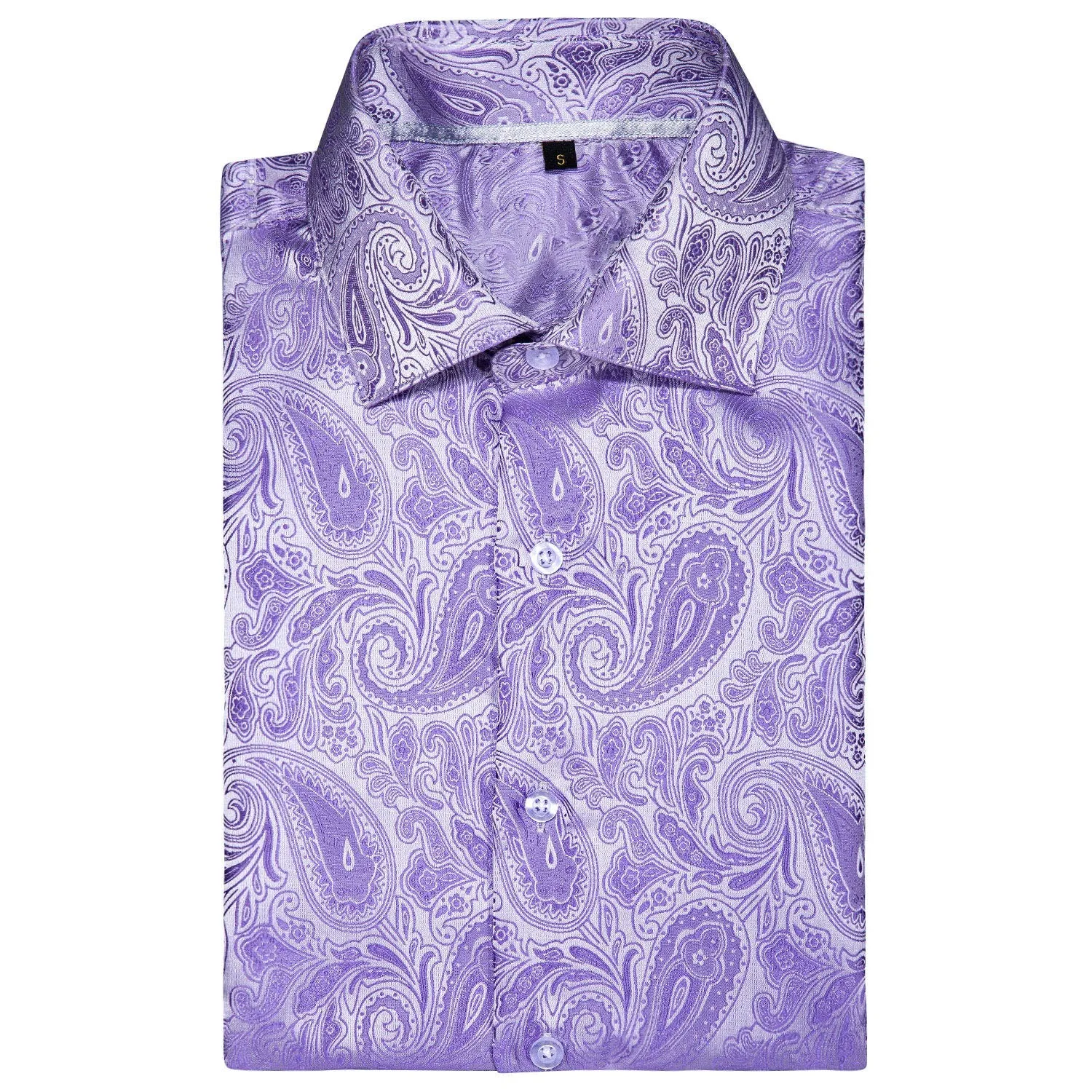 Purple Paisley Short Sleeve Dress Shirt