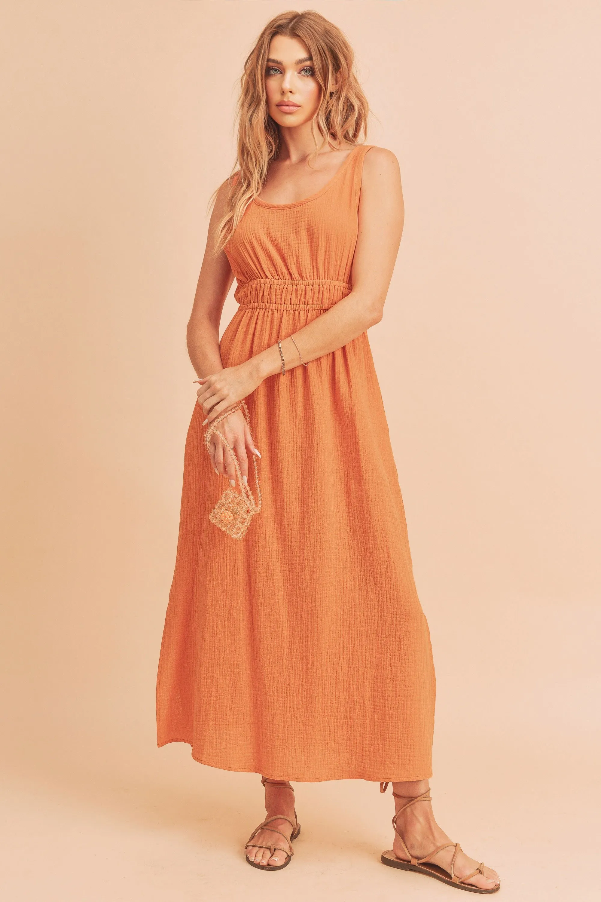 Sleeveless Empire Waist Midi Dress