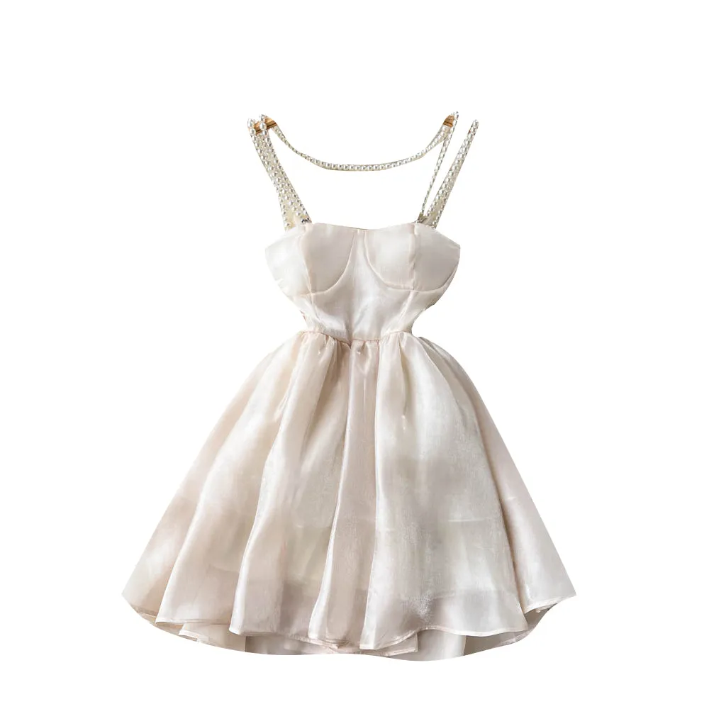 Strapless Halter Puffy Dress