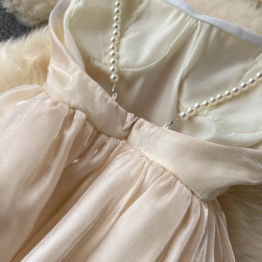 Strapless Halter Puffy Dress