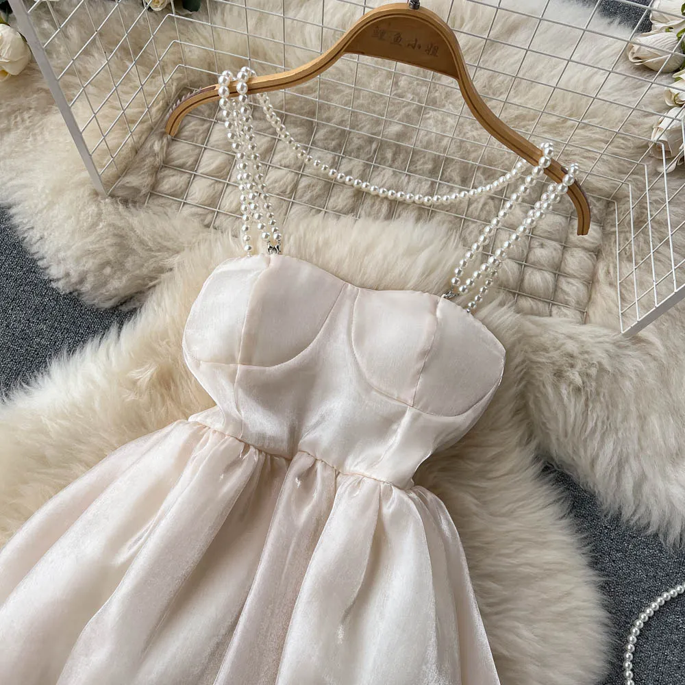 Strapless Halter Puffy Dress