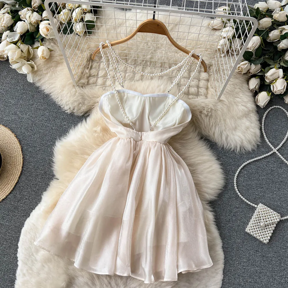 Strapless Halter Puffy Dress