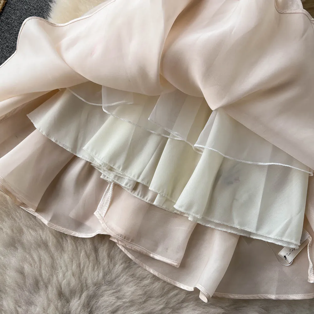 Strapless Halter Puffy Dress