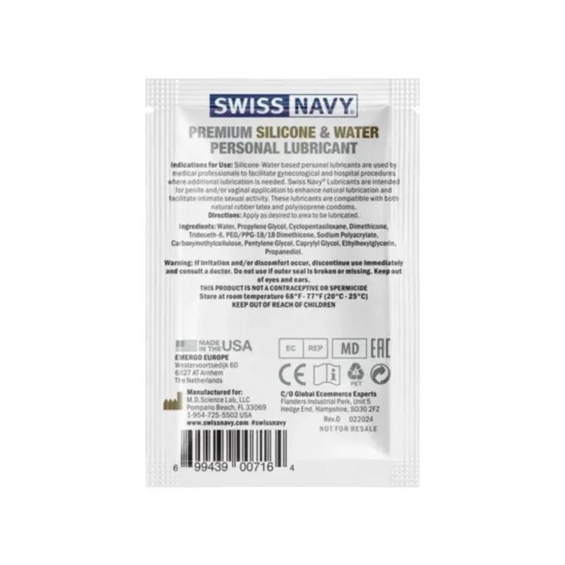 Swiss Navy Hybrid Lubricant 5ml Sachet