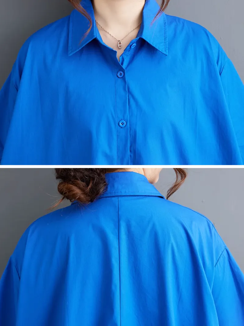 Women's Summer Stylish Loose Casual O-shaped Shirt Dress