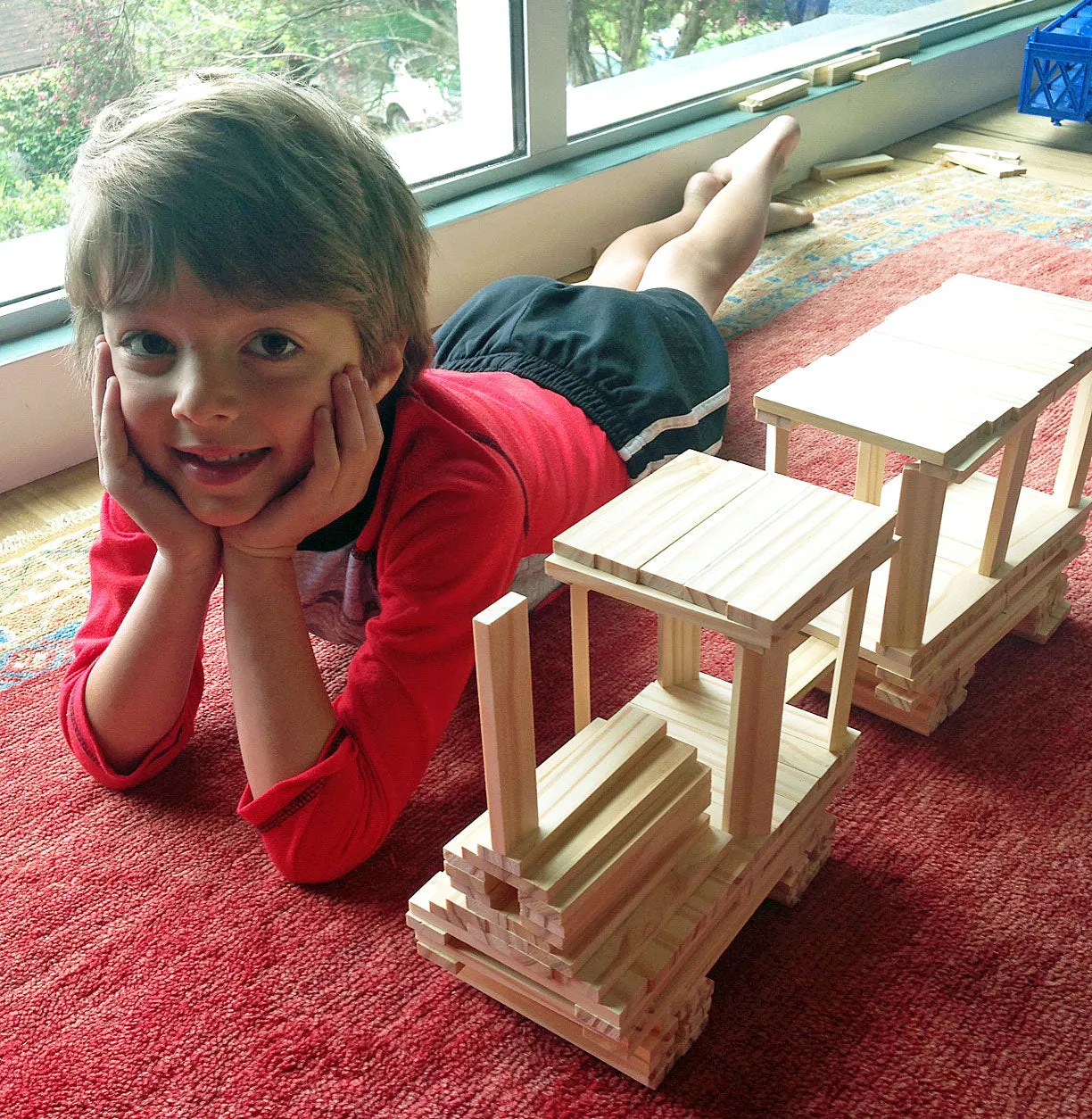 Wooden Building Toys - STEM Toys for Boys and Girls - 100 Wood Plank Pieces