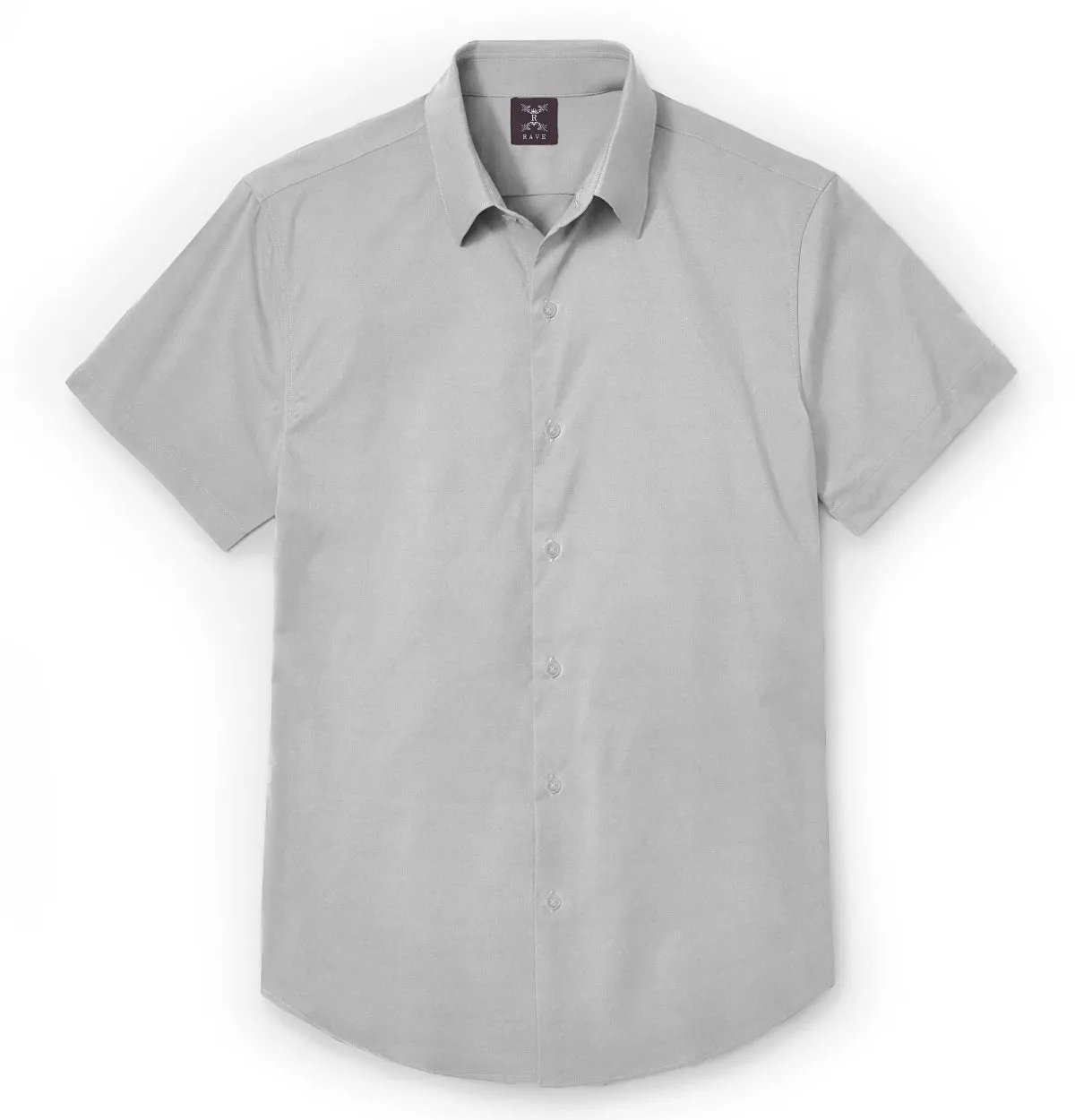 Wrinkle-Resistant - Cotton-Lycra - Short Sleeve - Light Gray