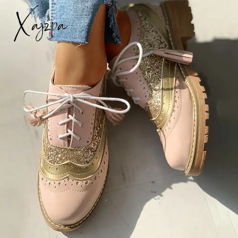 Xajzpa - Women Vintage Oxford Brogues Shoes